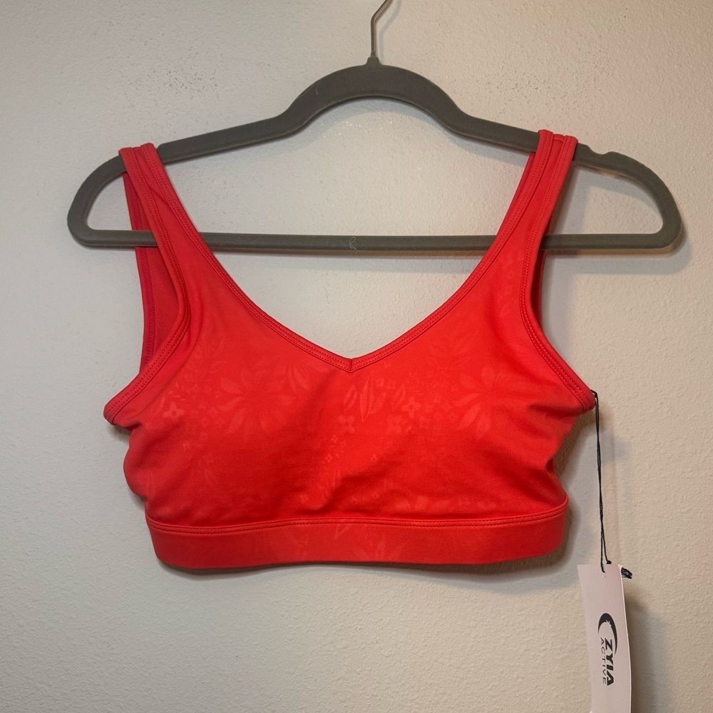 ZYIA Hot Coral Strap Light n Tight Bra